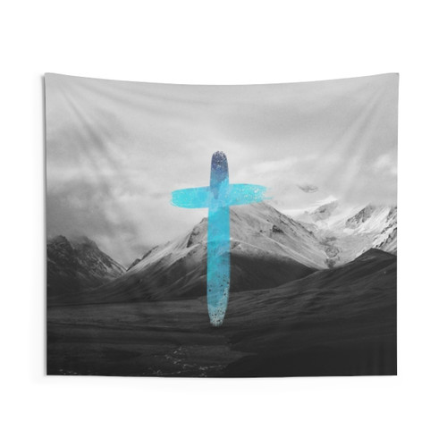 Christian Cross Watercolor Tapestry
