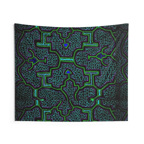 Shipibo Style Psychedelic Tapestry Wall Hanging