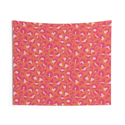 Leopard Print Coral Tapestry