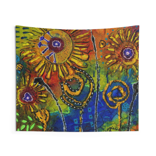 Abstract Mixed Media Nature Sings Tapestry