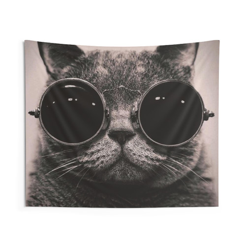 Fashion Cat Sunglasses Tapestry Wall Hanging