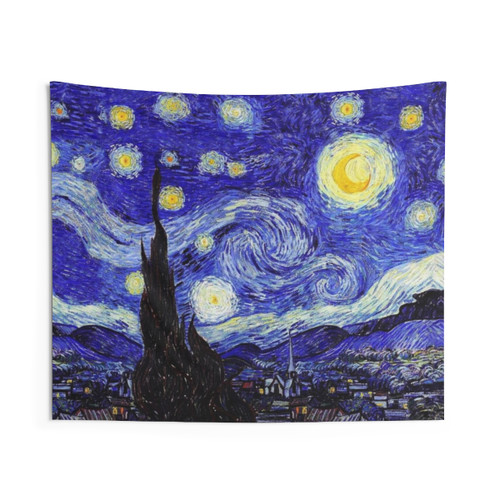 Van Gogh Starry Night Mountain Tapestry