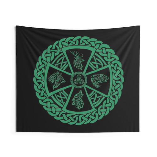 Celtic Nature Tapestry - Spiritual Forest Wall Hanging