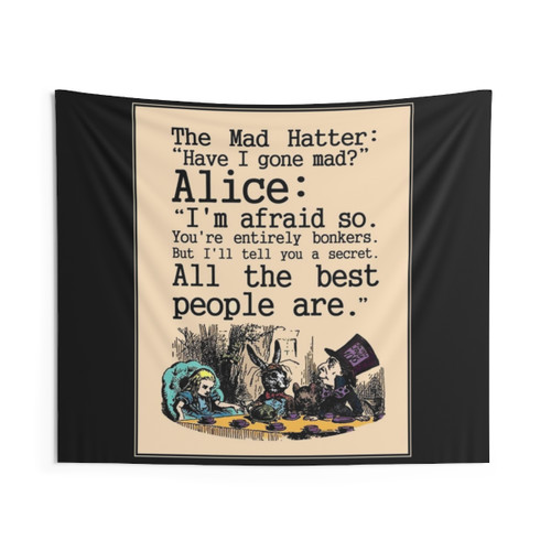 Alice in Wonderland Vintage Mad Hatter's Tea Party Tapestry
