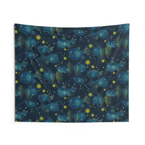 Blue Angler Fish Tapestry