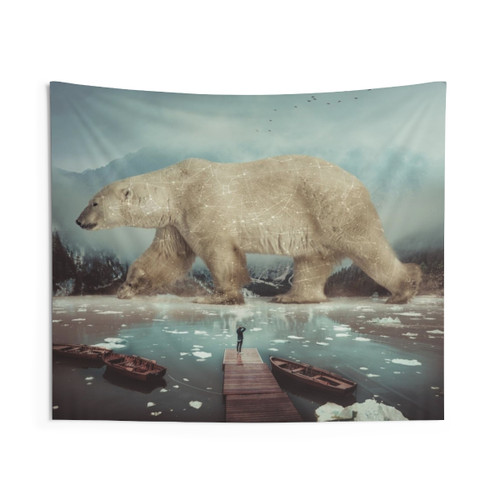 Celestial Navigator Tapestry with Polar Bear