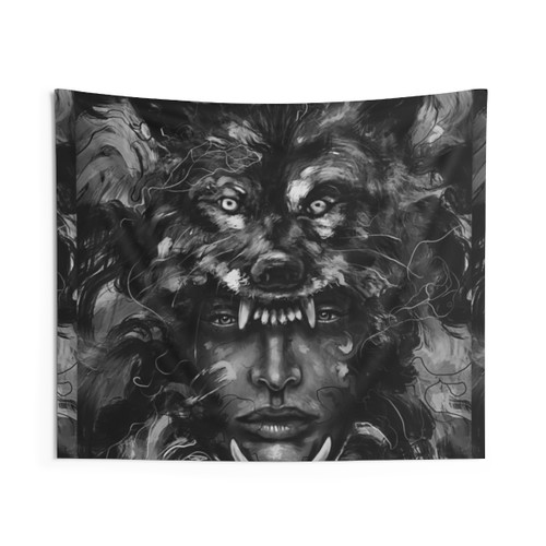 Empress Wolf Tapestry Wall Art