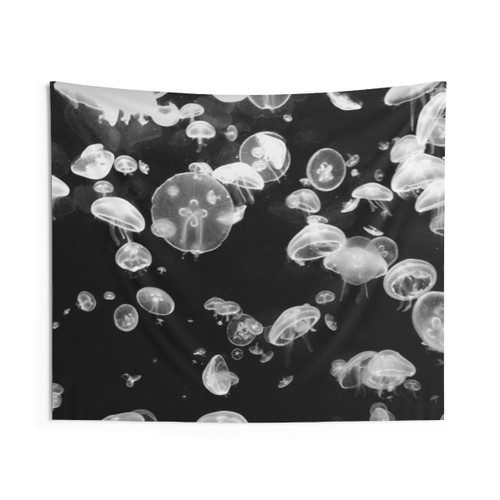 Grayscale Jellyfish Tapestry