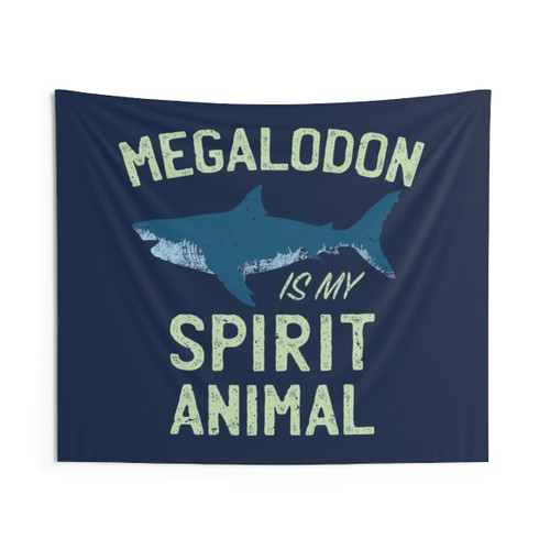 Megalodon Tapestry - Prehistoric Shark Spirit Animal Wall Art