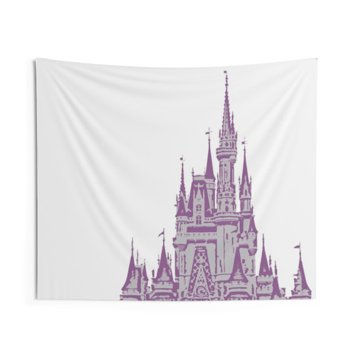 Magical Disney Castle Tapestry in Purple and Grey