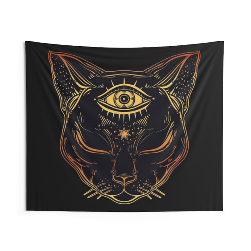 Egyptian Cat with Third Eye Open Tapestry