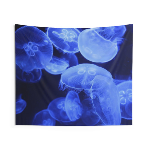Glowing Jellyfish Tapestry Wall Hanging