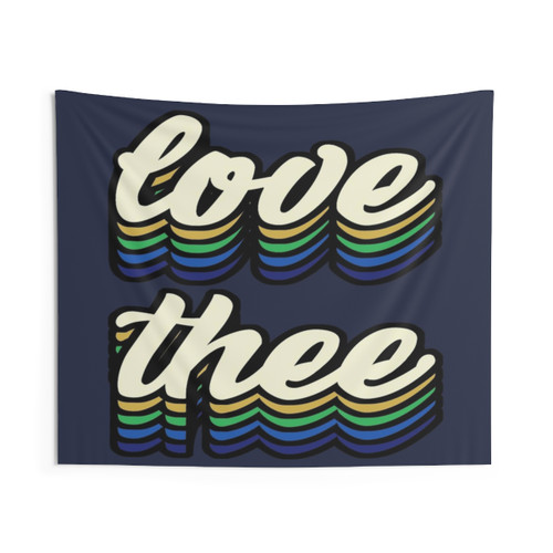 Love Thee - Blue and Gold Notre Dame Tapestry