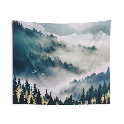 Misty Mountains Tapestry - Ethereal Nature Wall Art