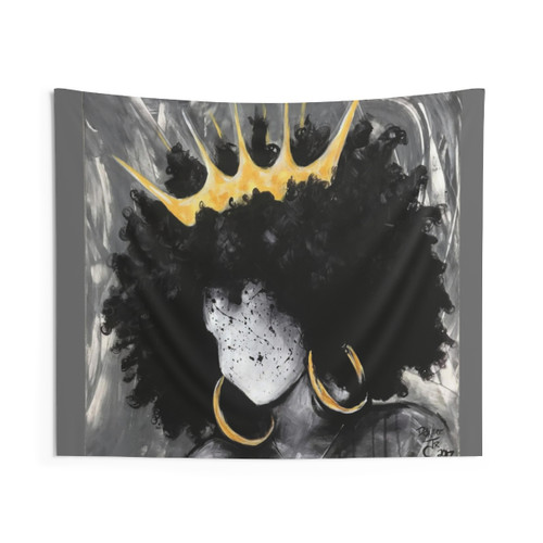 Naturally Queen III Tapestry - Black Artist Portrait Decor