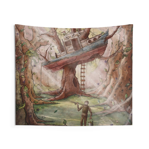 Fisherman of the Forest Tapestry - Nature Wall Art