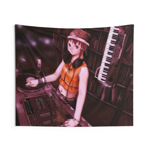 Retro Cyberpunk Lain Anime Tapestry