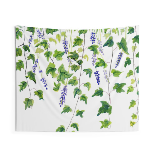 Ivy and Lavender Watercolor Tapestry