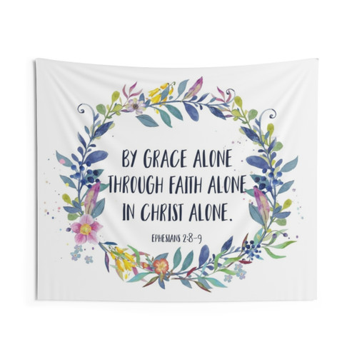 Christian Quote Tapestry - By Grace Alone