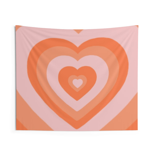 Retro Heart Tapestry - Y2K Aesthetic Wall Hanging
