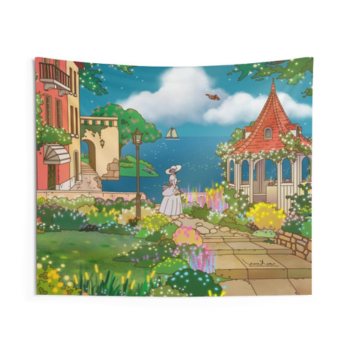 Private Garden Aesthetic Tapestry