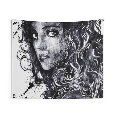 Watercolor Girl Tapestry for Cosplay, Anime, and Art Decor