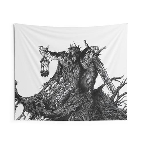Detailed knight tapestry wall hanging