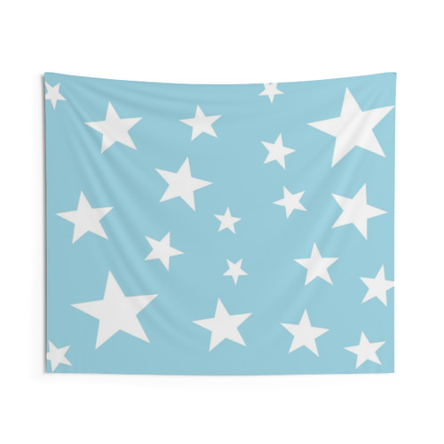 Baby Blue Stars Tapestry Wall Hanging