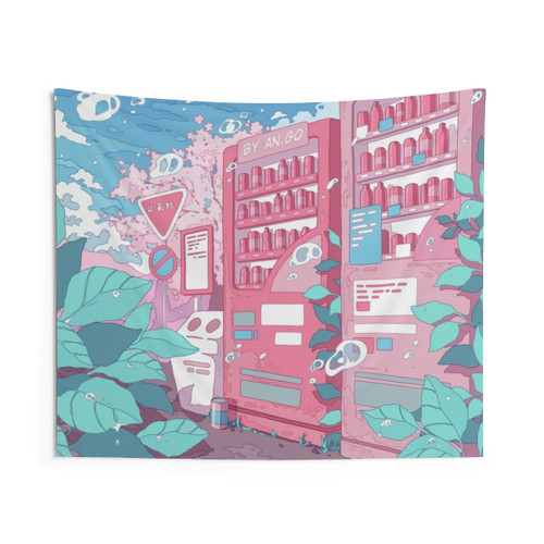 Japanese Countryside Vending Machine Tapestry