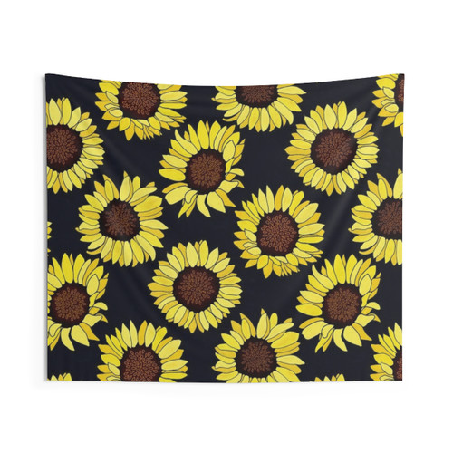 Sunflower Navy Blue Tapestry Wall Hanging