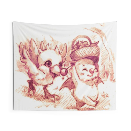 Chocobo and Moguri Fantasy Art Tapestry