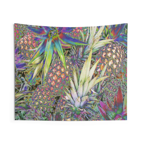 Pineapple Tapestry - Tropical and Psychedelic Wall Art