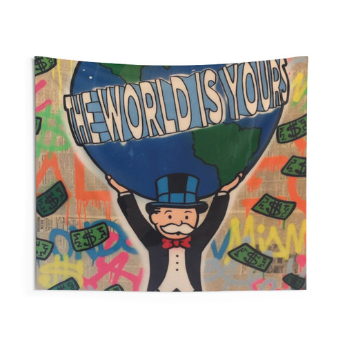 Alec World Monopoly-Themed Tapestry