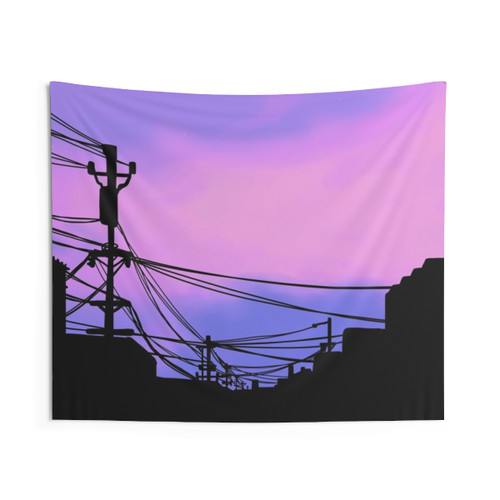 Aesthetic Sunset Japanese Lo-Fi Tapestry