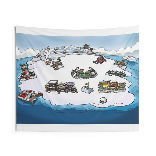 Club Penguin Map Tapestry