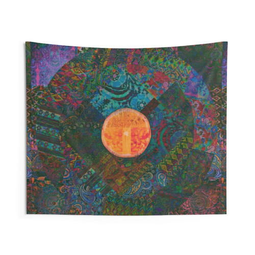 Vibrant Bohemian Sun Tapestry Wall Hanging
