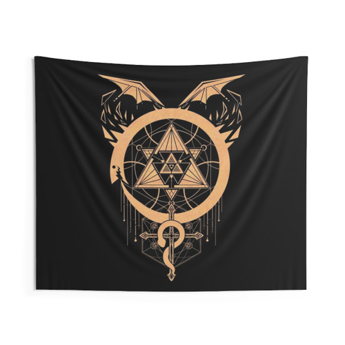 Gilded Snakes of Alchemy Tapestry - Full Metal Alchemist Decor