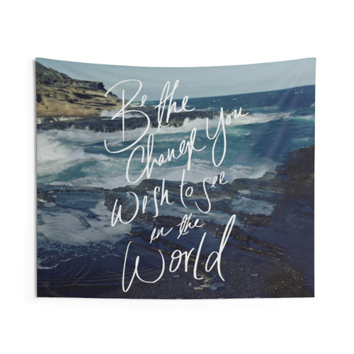 Inspirational 'Be the Change' Tapestry