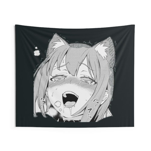 Cute anime cat girl tapestry
