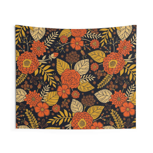 Retro floral pattern tapestry wall hanging