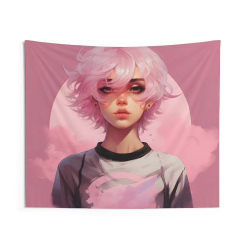 Pastel Goth Anime Character Tapestry