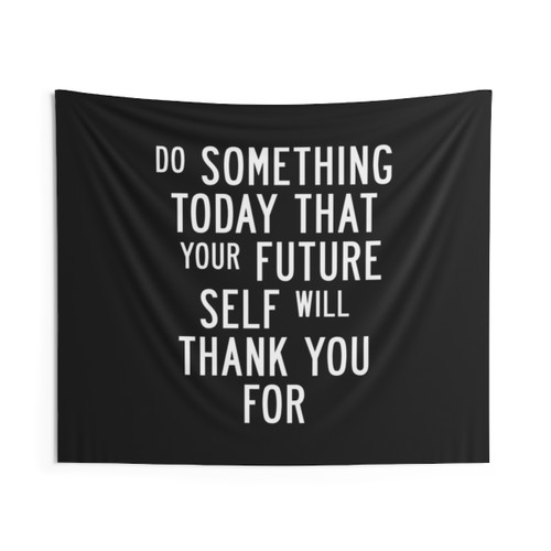 Inspirational quote tapestry with motivational message