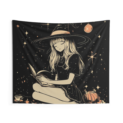 Midnight Spells Anime Witch's Quiet Study Tapestry