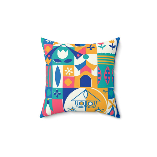 Small World Amusement Park Themed Pillow