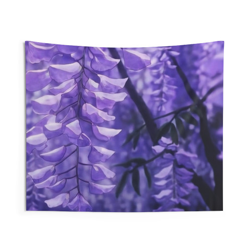 Wisteria Anime Lavender Purple Tapestry Wall Hanging