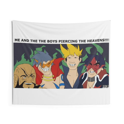 Gurren Lagann Anime Tapestry Featuring Me And The Boys