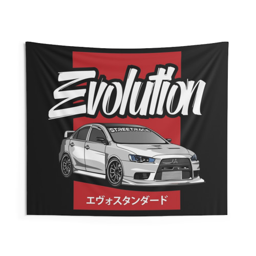 Automotive Evolusion Tapestry - JDM Car Evolution Art