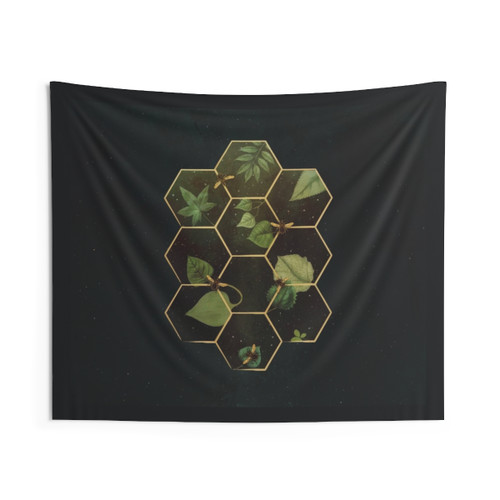 Bees in Outer Space Tapestry Wall Hanging