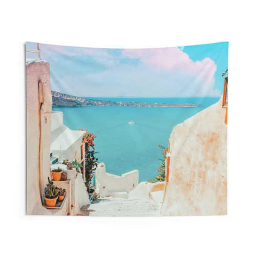 Surreal Greece Landscape Tapestry