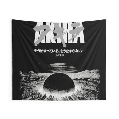 Akira Cyberpunk City Explosion Tapestry
